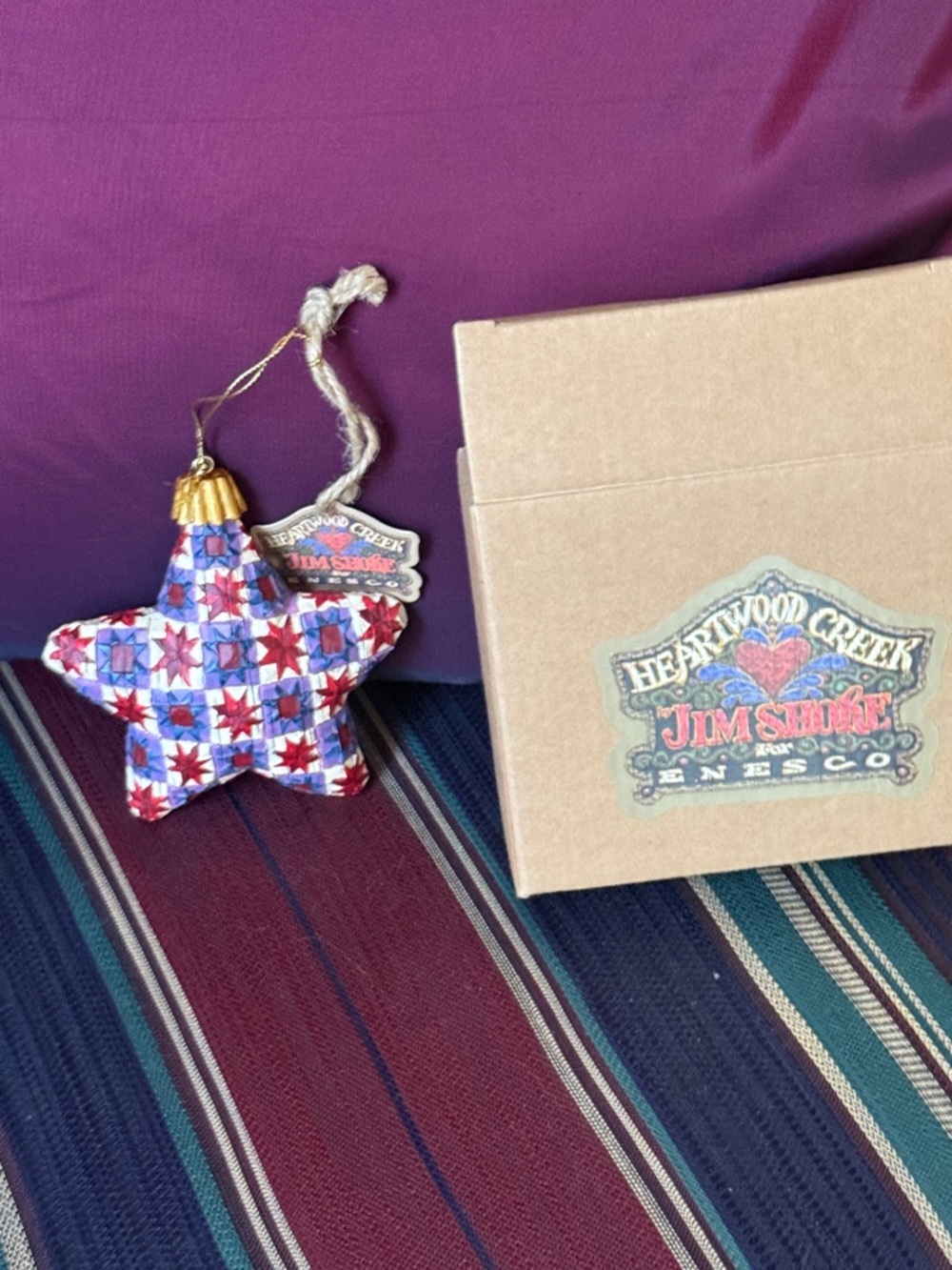 Enesco Heartwood Creek Quilted Star Ornament by Jim Shore in Red, White & Blue